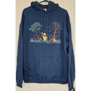 Vintage Mickey Inc Disney theme Parks Pooh Tigger Pullover L/XL Hood Embroidered